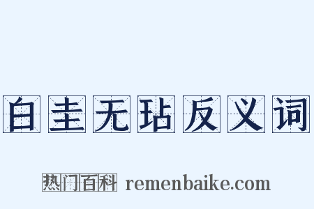 白圭无玷反义词是什么意思的图片